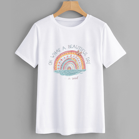 Beautiful Day Rainbow Graphic T-Shirt