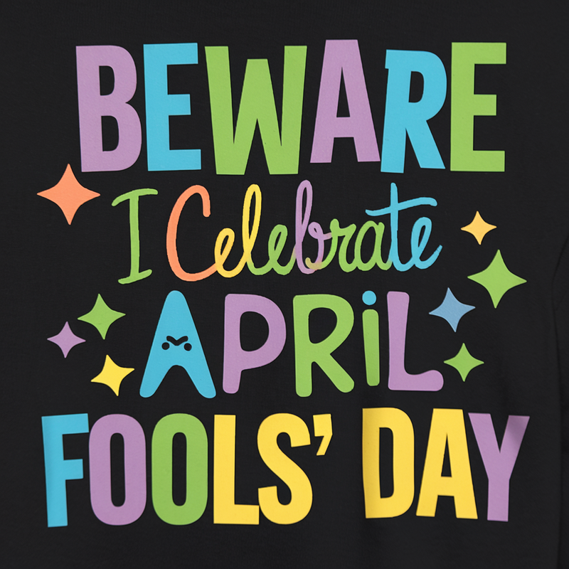 Colorful April Fools' Day Graphic Tee
