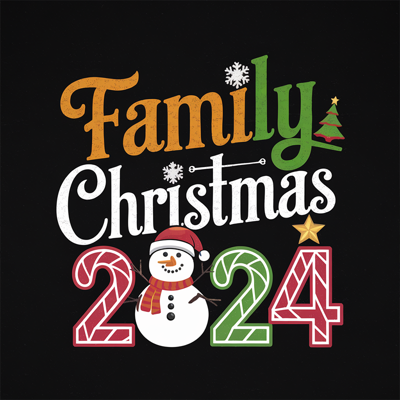 Christmas Pattern 'Family Christmas' T-Shirt