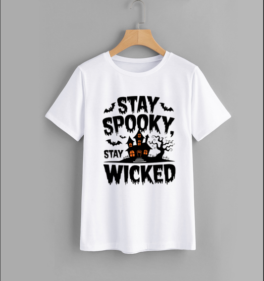 Stay Spooky Stay Wicked Halloween Graphic Tee