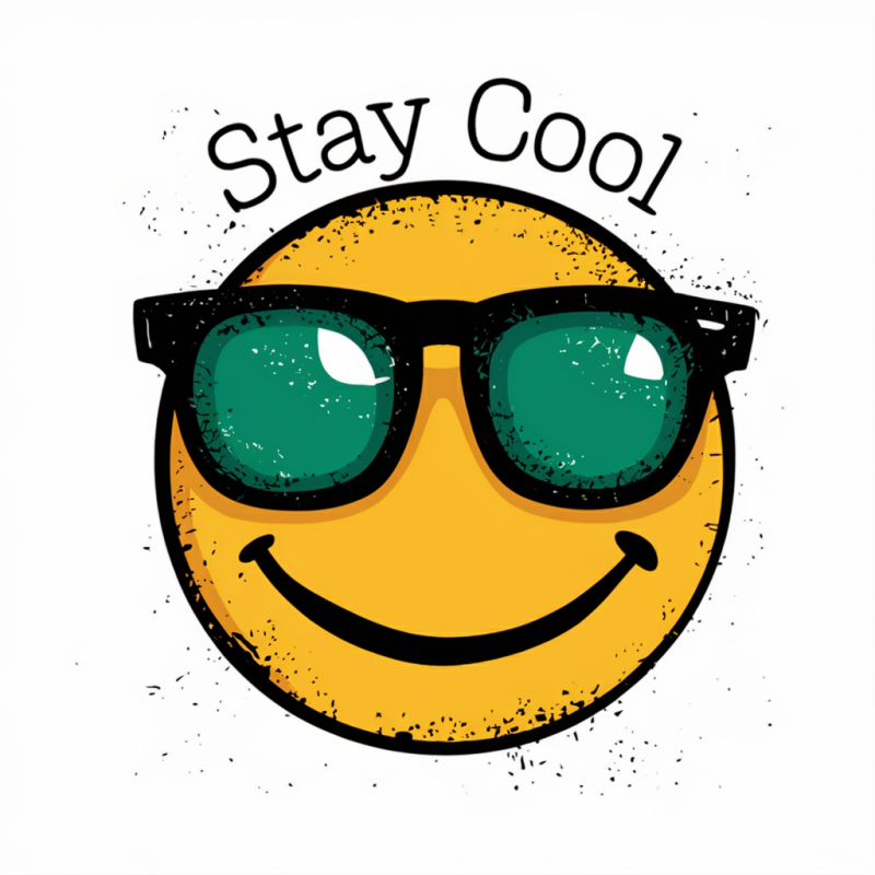Stay Cool Smiley Face Graphic T-Shirt