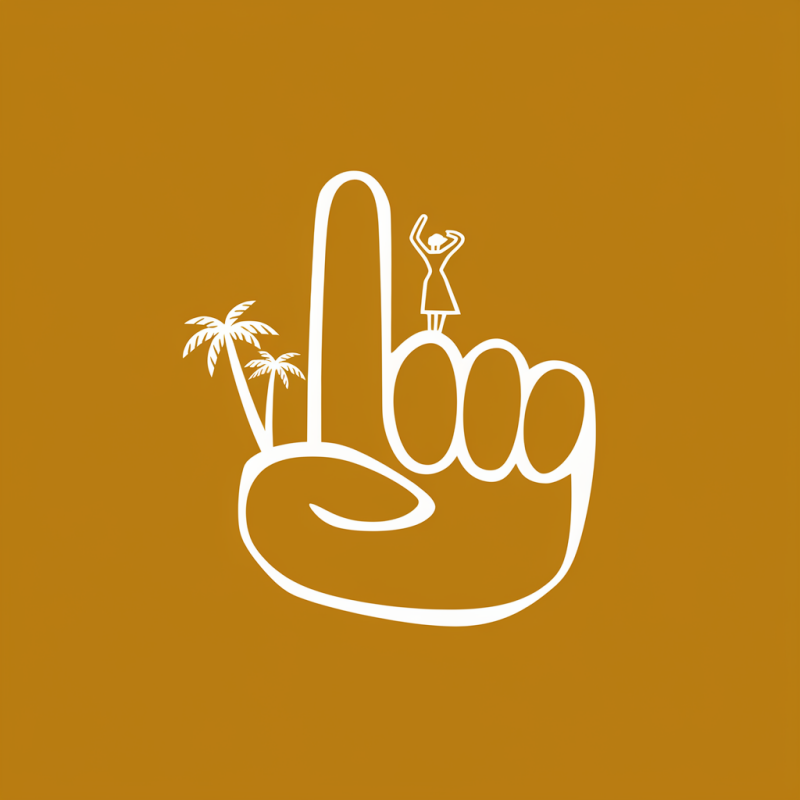 Unique Graphic Black T-Shirt with Palm Tree and Dancer Design