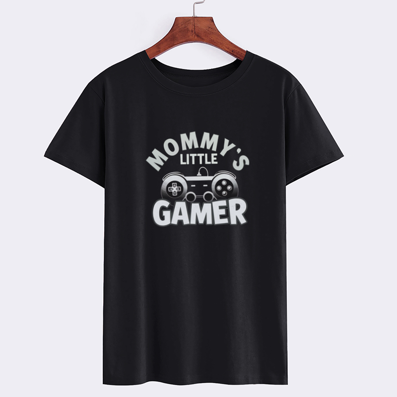 Mommy's Little Gamer Black T-Shirt for Kids