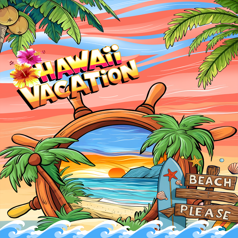 HAWAII Vacation Button-Down Shirt