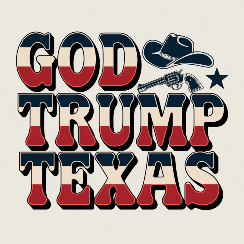 God Trump Texas Graphic T-Shirt