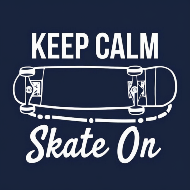 Keep Calm Skate On Black T-Shirt