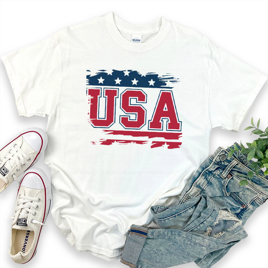 Independence Day Flag Print T-Shirt