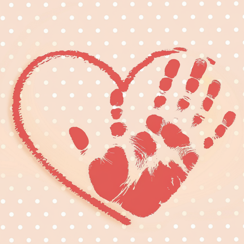 Heart Handprint Graphic White T-Shirt