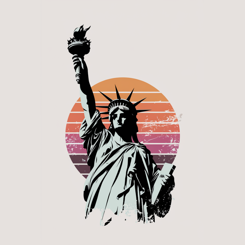 Vintage Statue of Liberty Graphic T-Shirt