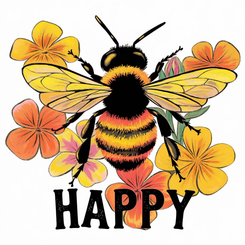 Happy Bee Graphic T-Shirt