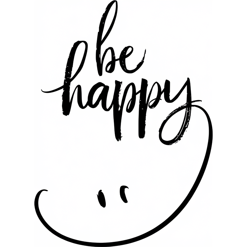 Be Happy Smiley Face Graphic T-Shirt