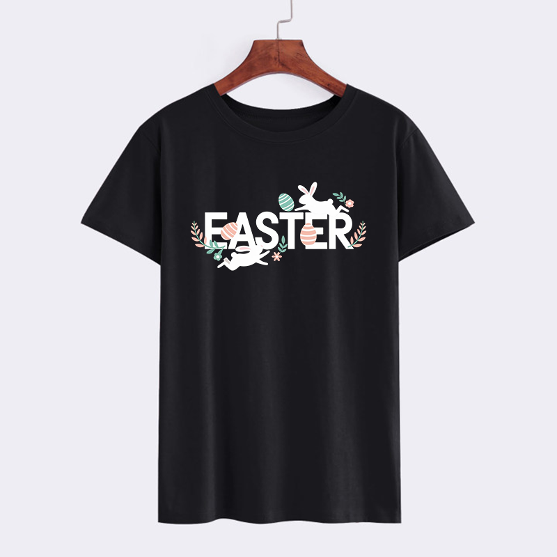 Easter Bunny Graphic T-Shirt - Black