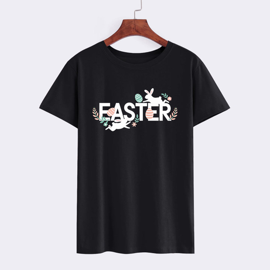 Easter Bunny Graphic T-Shirt - Black