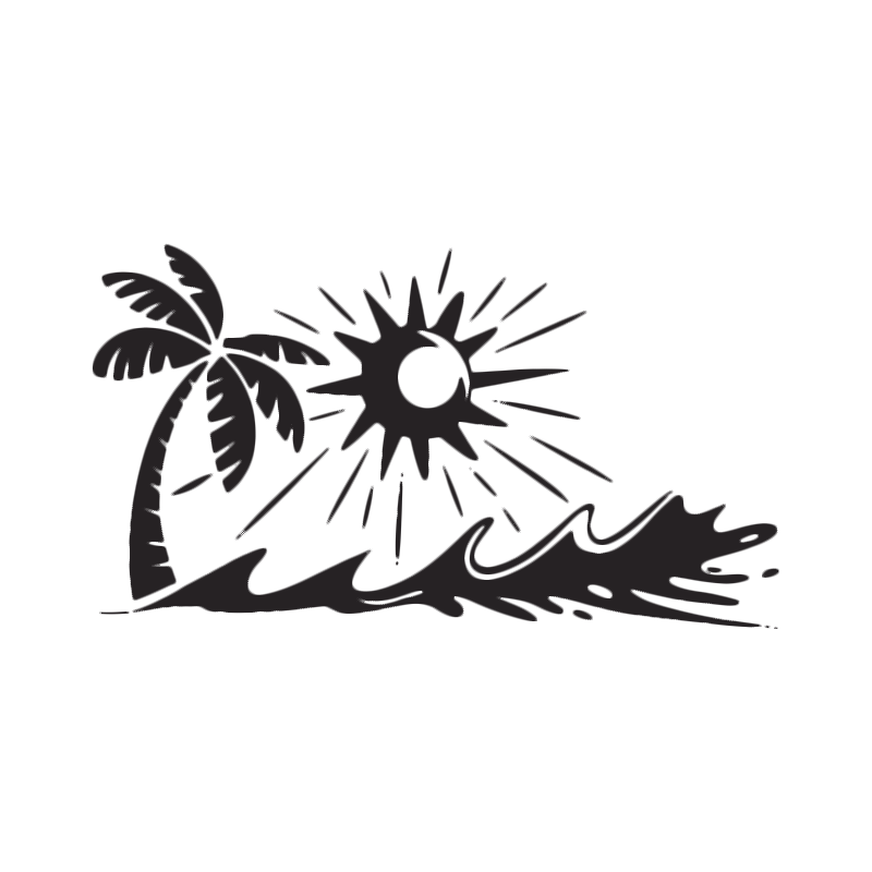 Casual Graphic Top with Coconut Trees Design