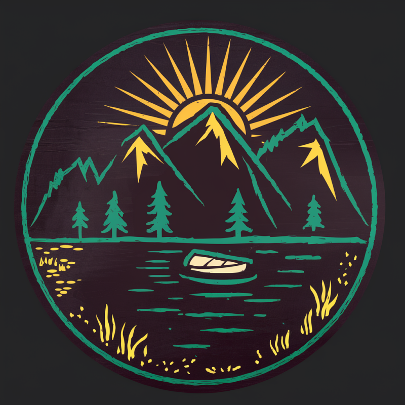 Adventure Graphic T-Shirt with Mountain and Lake Design