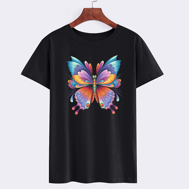 Colorful Butterfly Graphic T-Shirt