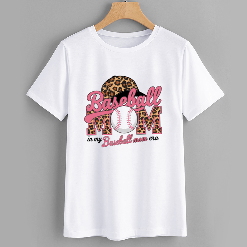 Leopard Print Baseball Mom T-Shirt