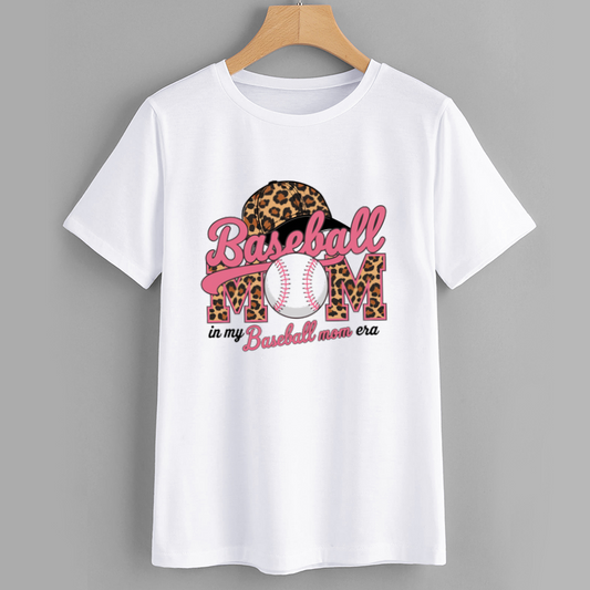 Leopard Print Baseball Mom T-Shirt