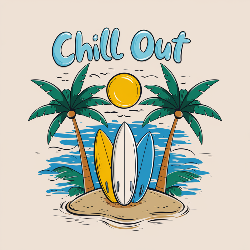 Chill Out Surfing Graphic T-shirt