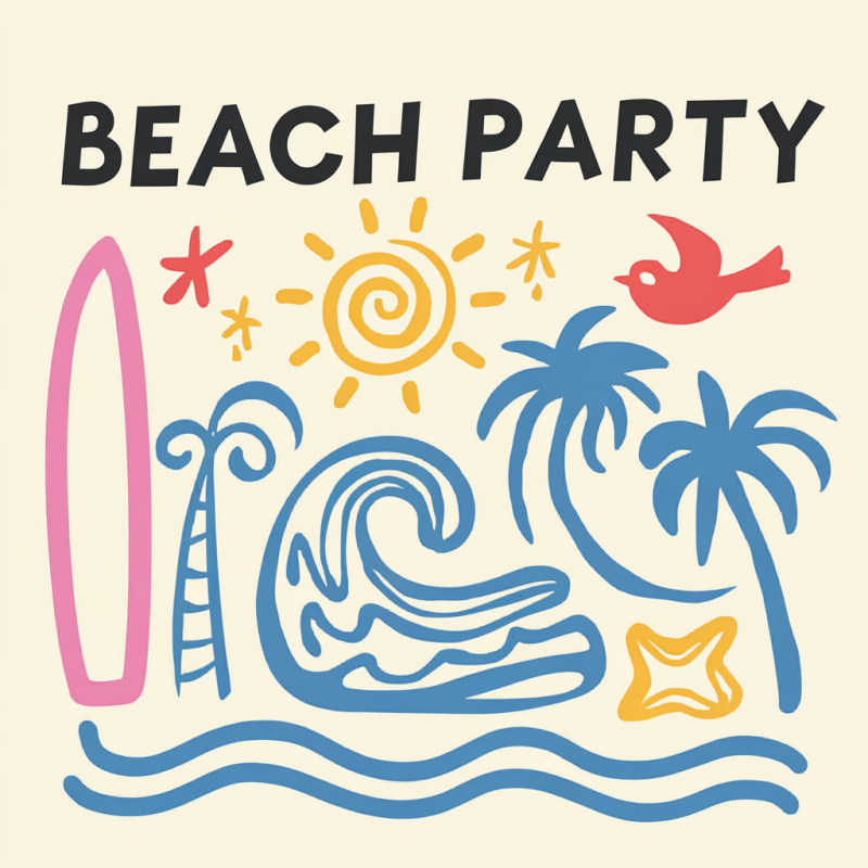 Beach Party Graphic T-Shirt