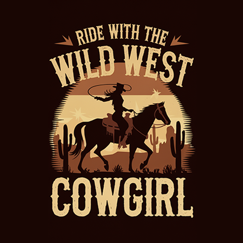 Ride with the Wild West Cowgirl T-shirt