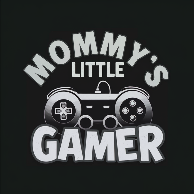Mommy's Little Gamer Black T-Shirt for Kids