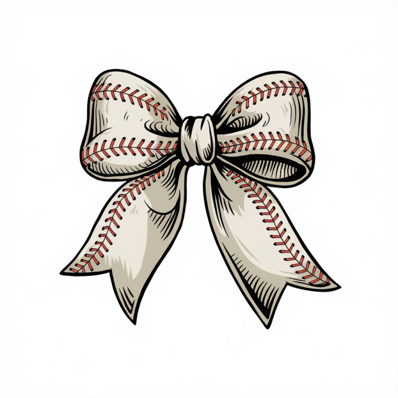 Baseball Bow Graphic T-Shirt