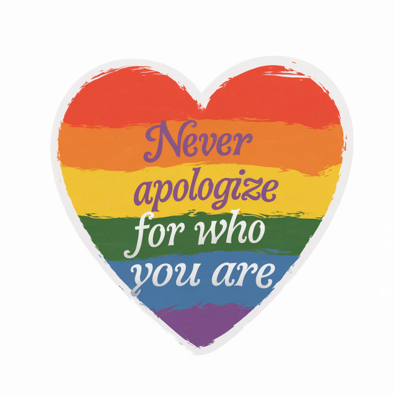 Pride Heart T-Shirt - Never Apologize for Who You Are