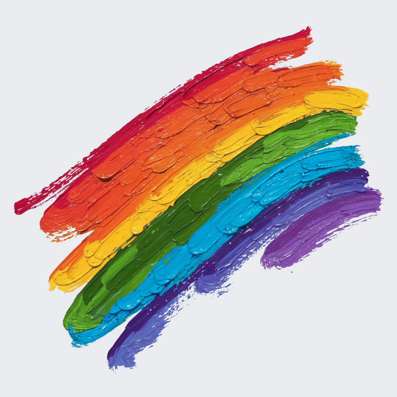 Rainbow Brush Stroke Graphic T-Shirt