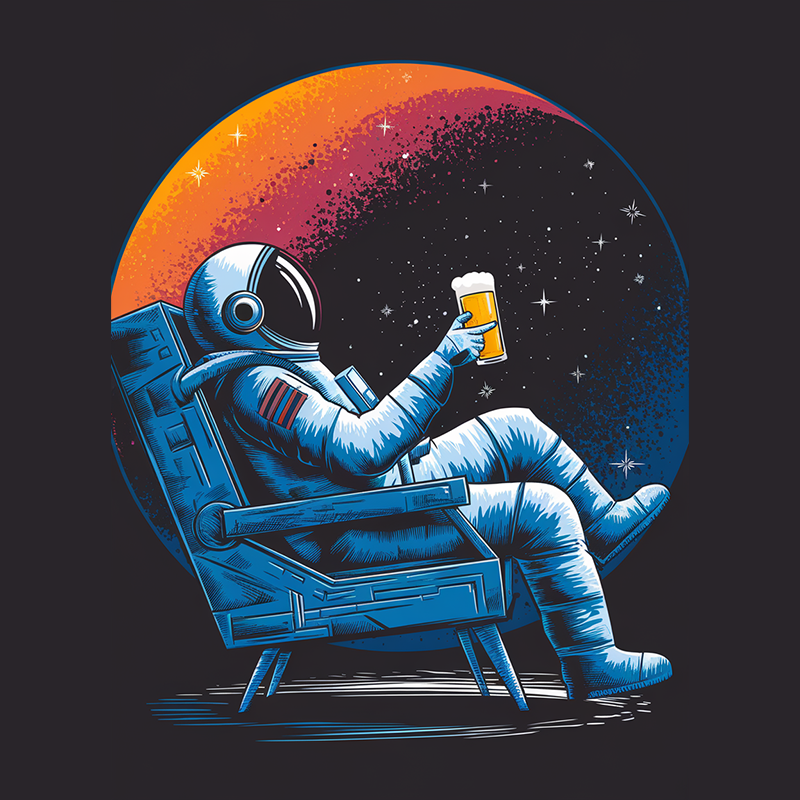 Cosmic Astronaut Relaxation Tee - Space-Themed Graphic T-Shirt