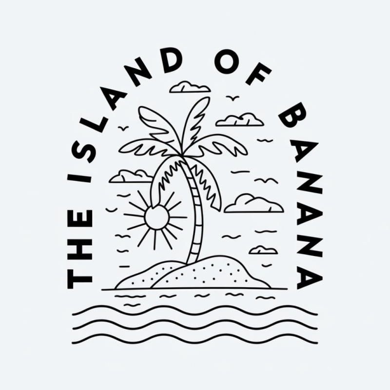 Island of Banana Graphic Tee - Summer Casual T-Shirt