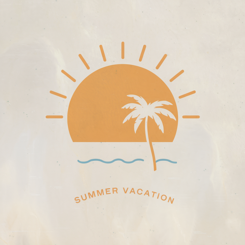 Summer Vacation Graphic T-Shirt with Palm Tree Design