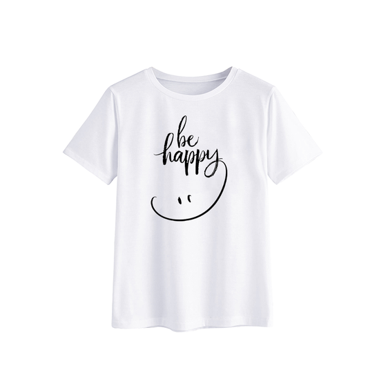 Be Happy Smiley Face Graphic T-Shirt