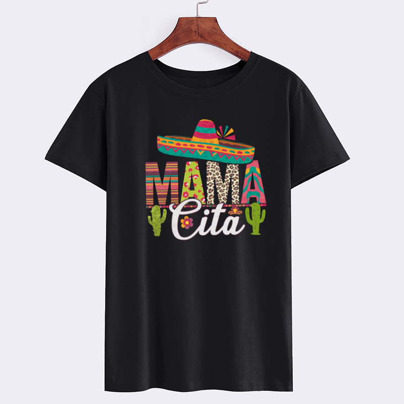 Mama Cita Colorful Graphic T-Shirt with Sombrero Design