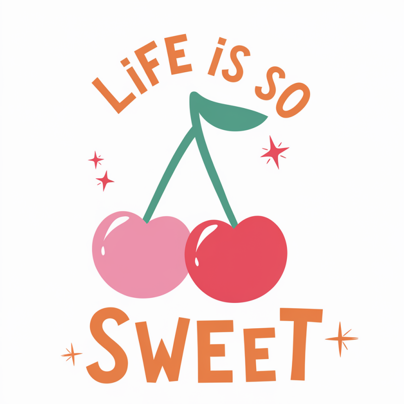 Cherry Sweet Cotton Graphic T-Shirt