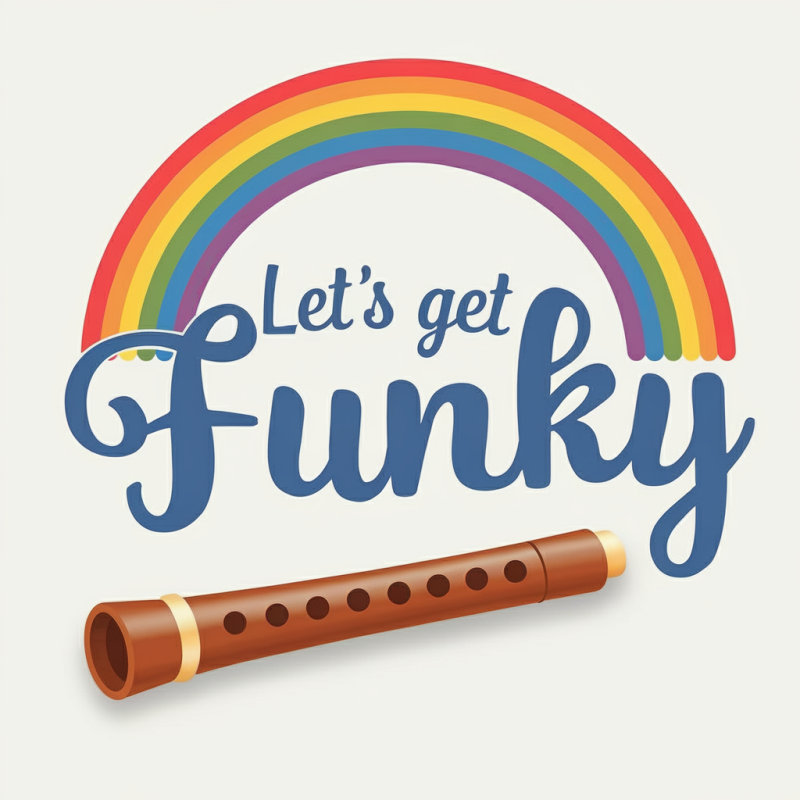 Funky Rainbow Music Graphic T-Shirt