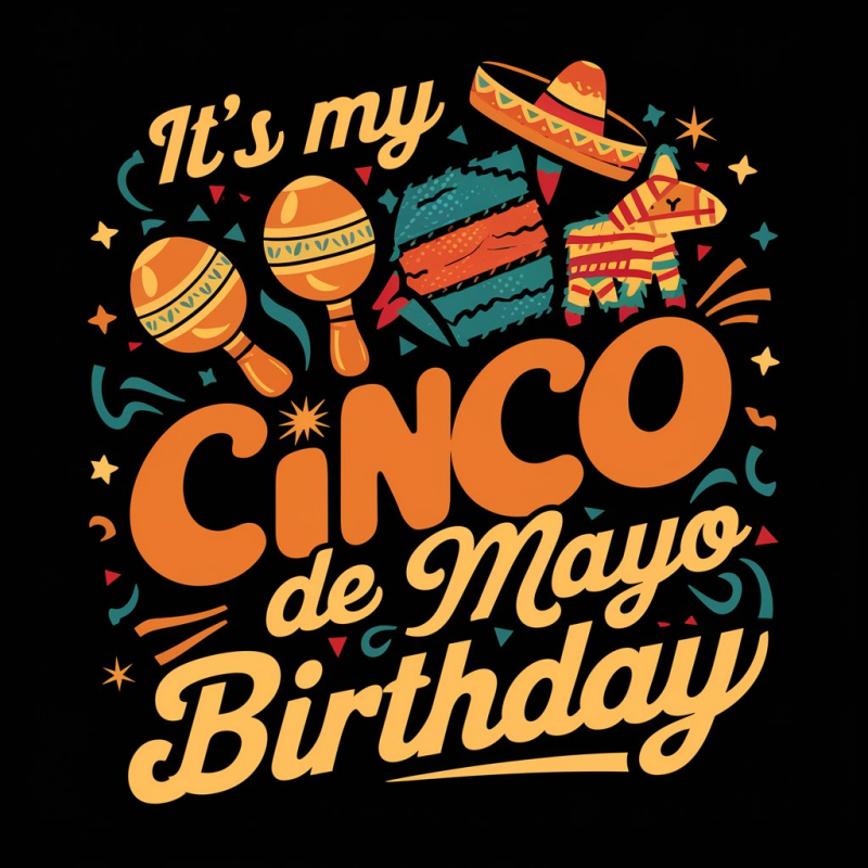 Cinco de Mayo Birthday Graphic T-shirt