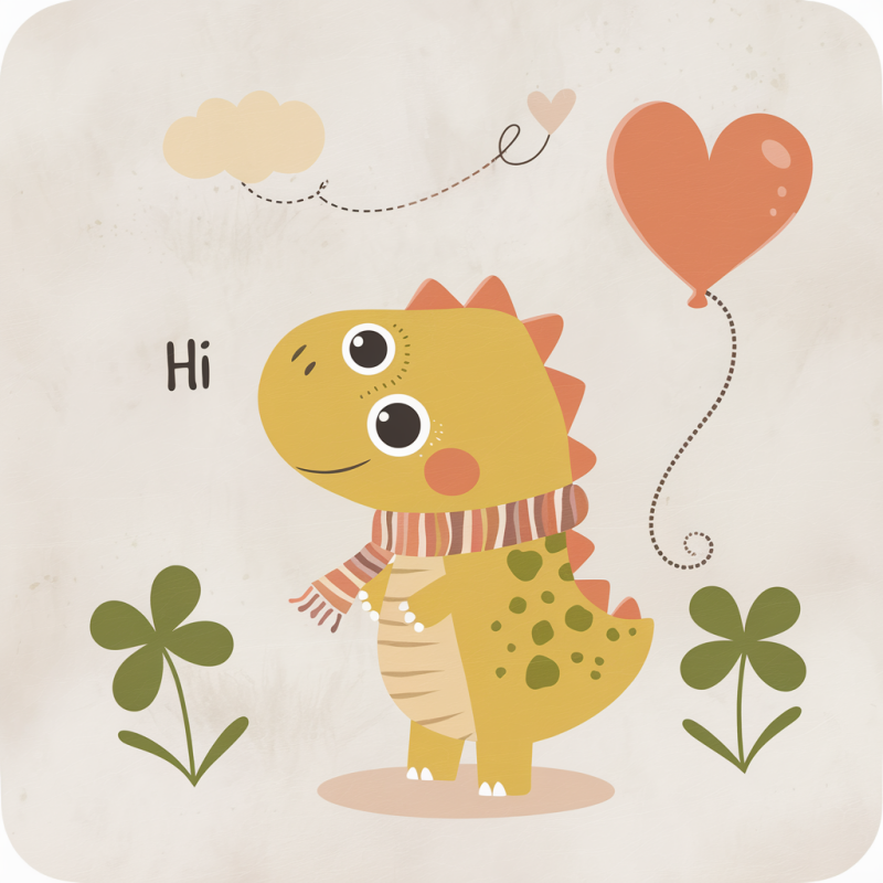 Cute Cartoon Dinosaur Graphic T-Shirt for Kids