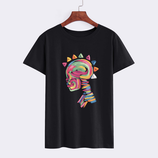 Artistic Colorful Profile Graphic T-Shirt