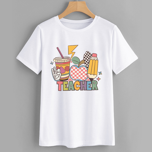 Colorful Teacher Graphic T-Shirt
