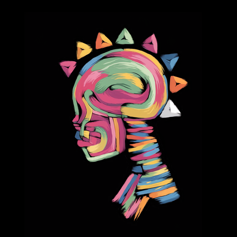 Artistic Colorful Profile Graphic T-Shirt