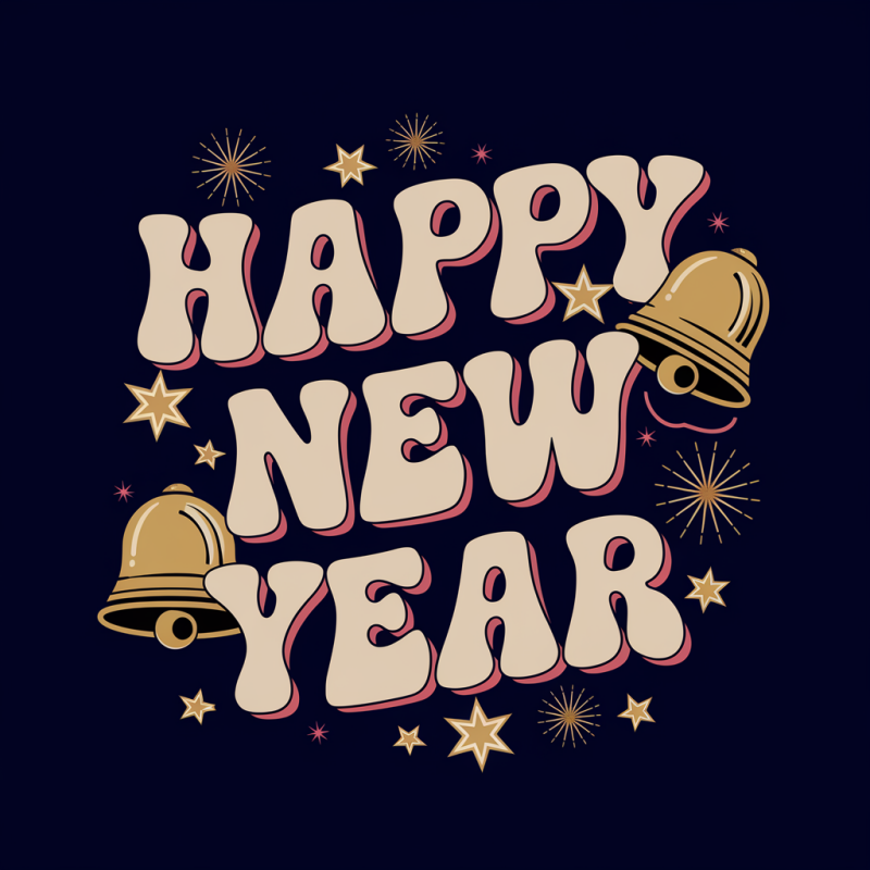 Happy New Year Graphic T-Shirt - Festive Holiday Tee