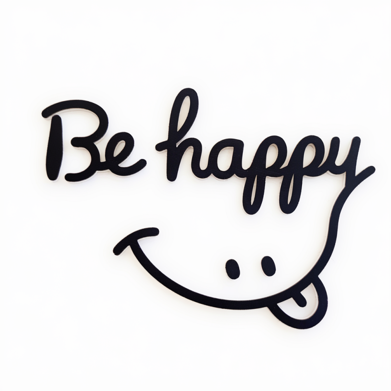 SmileBe Be Happy Graphic Cotton T-Shirt