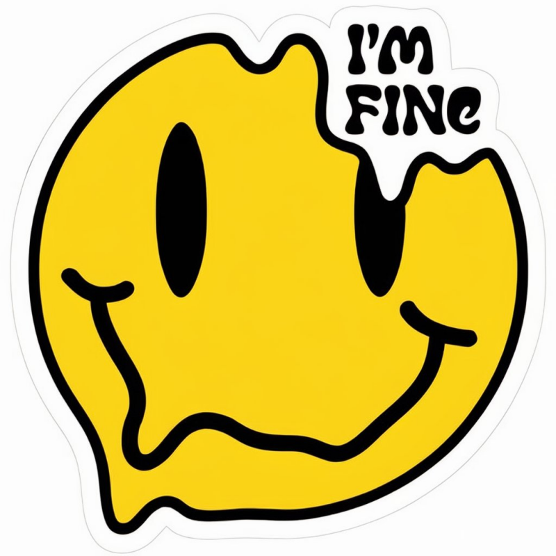 Smiley Face I'm Fine Graphic T-Shirt