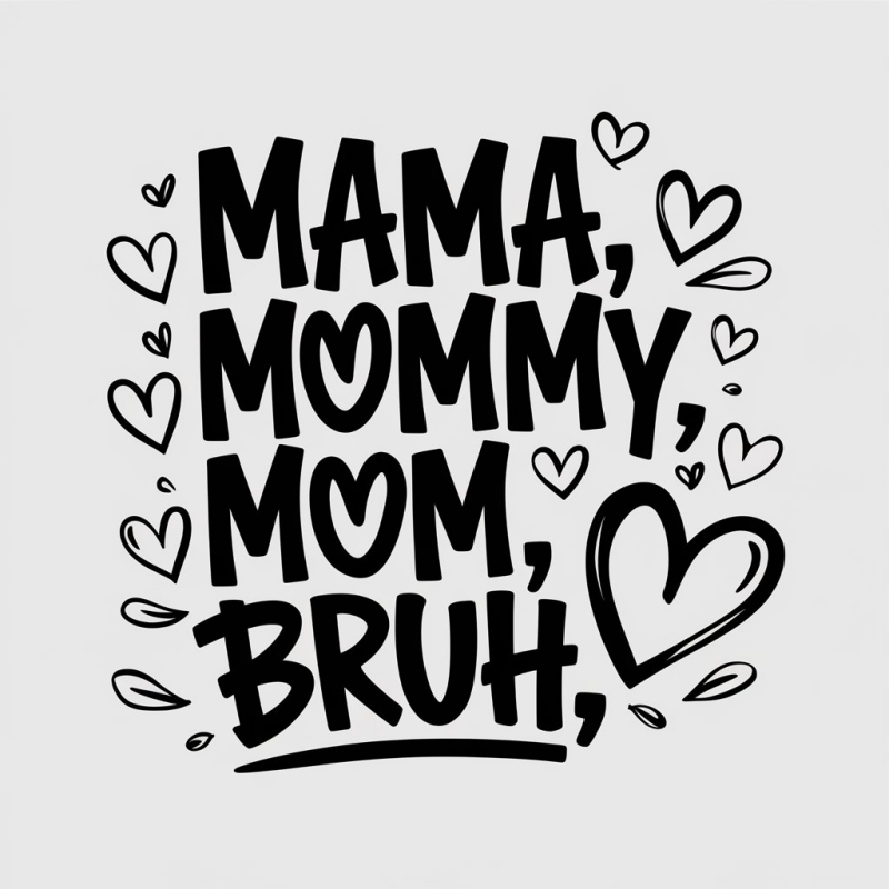 Mama, Mommy, Mom, Bruh T-Shirt
