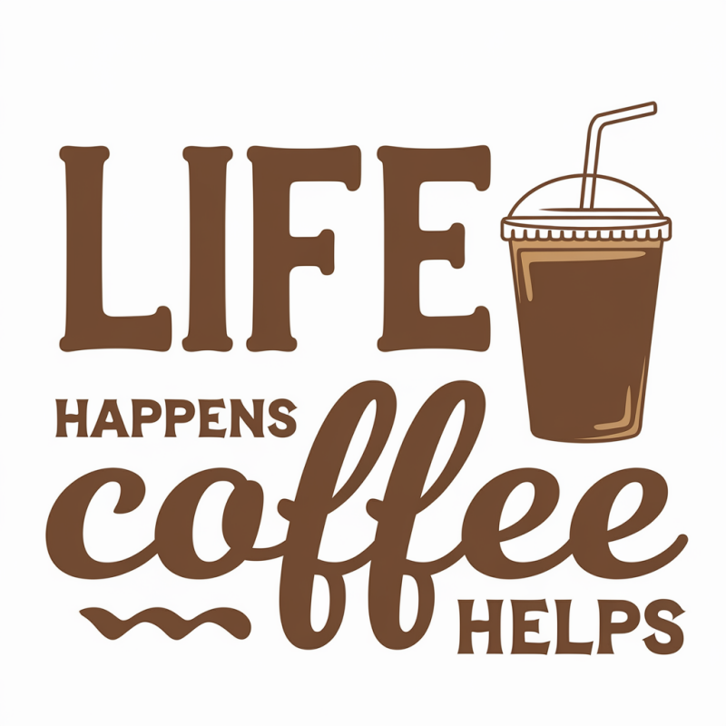 Coffee Quote White Cotton T-Shirt
