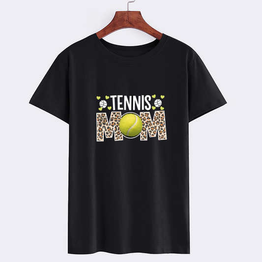 Leopard Print Tennis Mom T-Shirt
