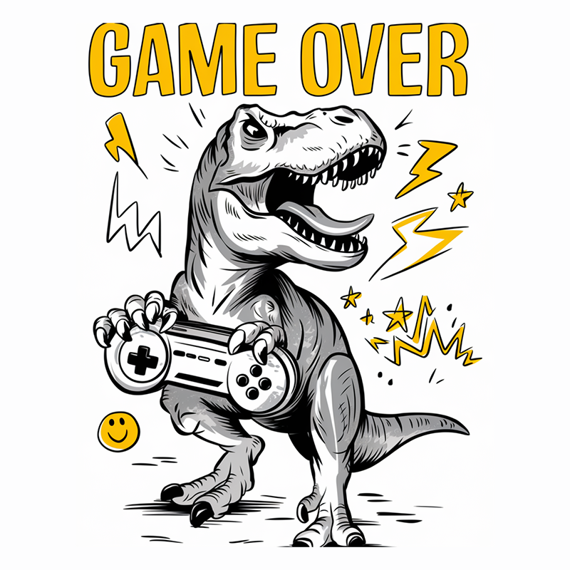 Dinosaur Game Over T-Shirt for Kids