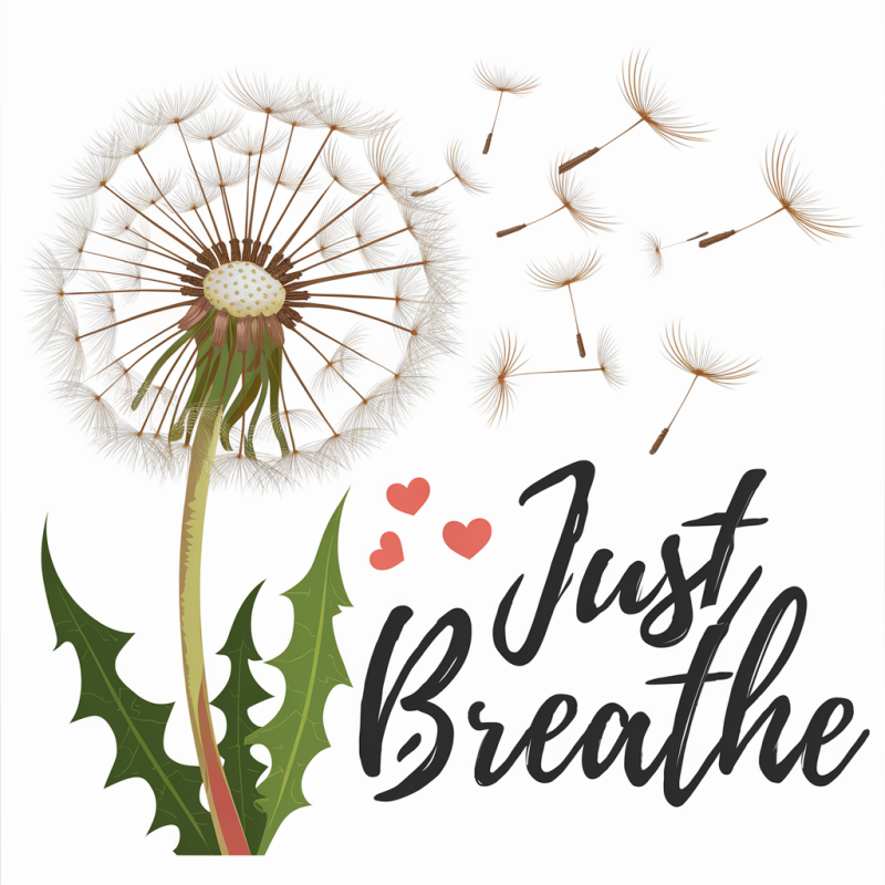 BreatheEase Dandelion Graphic Cotton T-Shirt