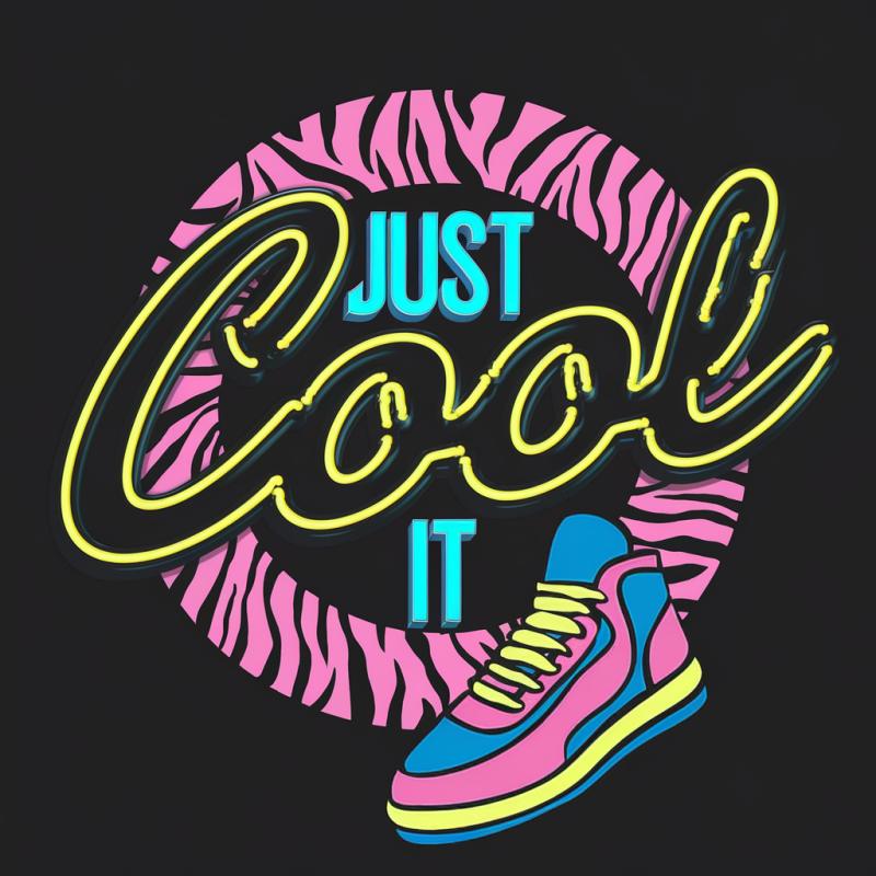 Just Cool It Graphic T-Shirt with Sneaker Design